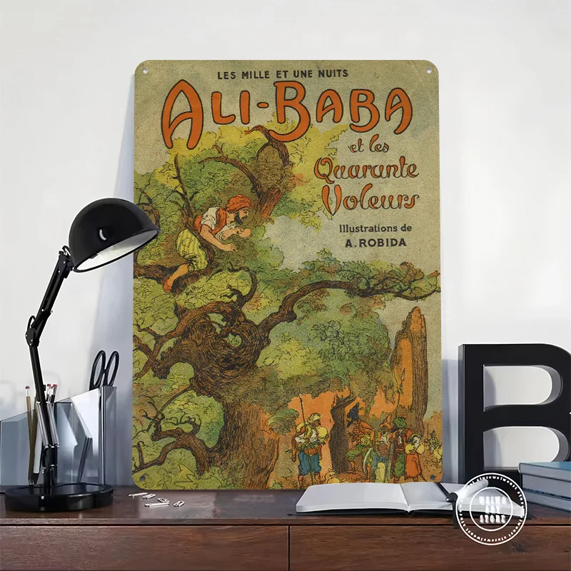 Ali Baba and the Forty Thieves Tinplate Poster Custom Wall Art Vintage Metal Signs Retro Tin Plaque for Home Decor Items House
