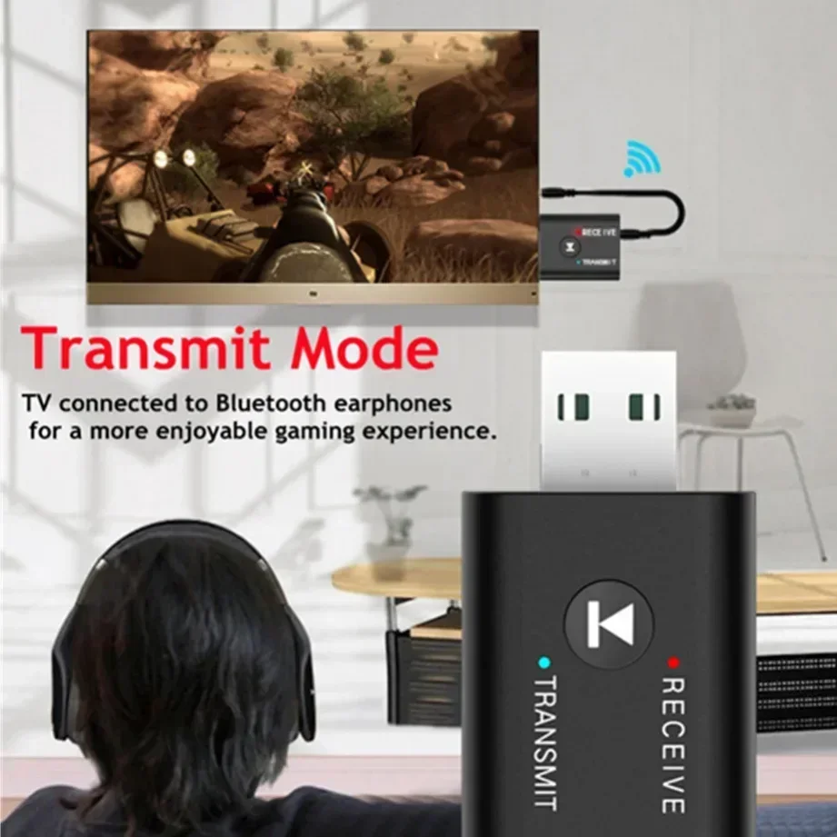 2 IN 1 USB 블루투스 5.0 어댑터 송신기 PC 컴퓨터 TV 용 3.5mm AUX 잭 노트북 스피커 헤드셋 블루투스 수신기