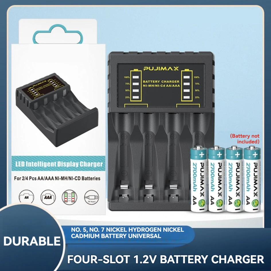 

Умный ЖК-дисплей, быстрое зарядное устройство 1,2 В для Ni-MH Ni-Cd аккумуляторов AA/AAA, интеллектуальное зарядное устройство с 4 слотами