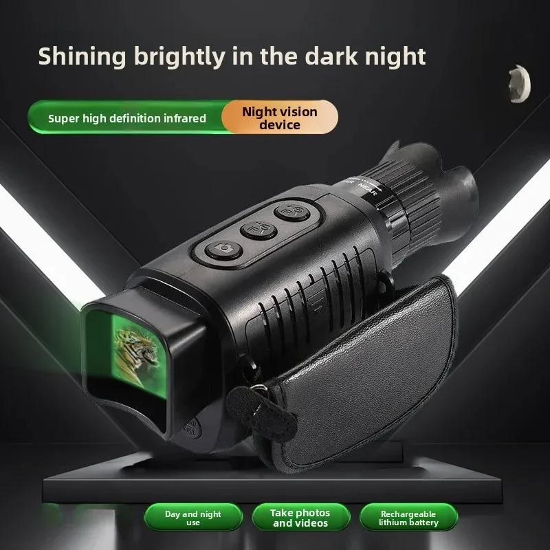 All‑Black Digital Infrared Monocular Scope Day‑Night Dual‑Purpose HD Handheld Telescope for CS Simulation Wild‑Field Camp Gear