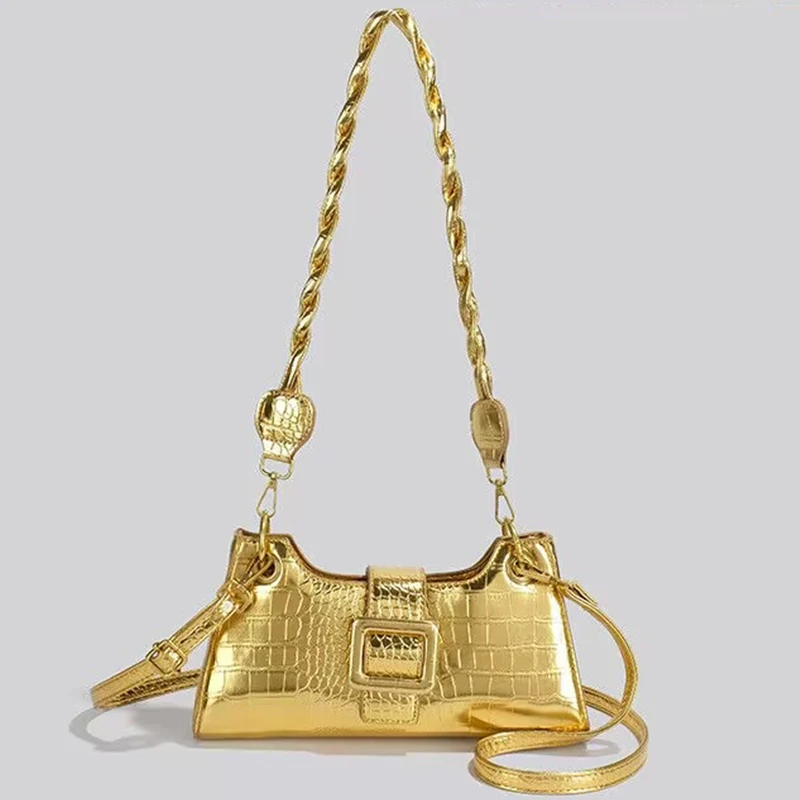 2024 New Classic Armpit Shoulder Bag French Golden Handbag Women Brand Bags Fashion Female Single Shoulder Bag Classic Clutches