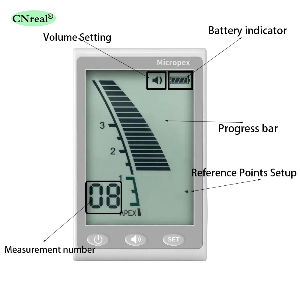 معدات قياس قناة الجذر اللبية تعقيمها بدون بطاريات ، محدد موقع قمة الأسنان ، أدوات علاج طبيب الأسنان ، مجموعة واحدة