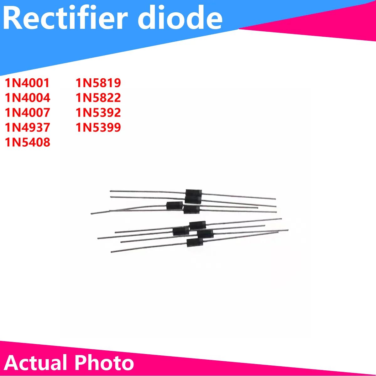 100/50PCS DIODE 1N4001 1N4004 1N4007 1N4937 1N5408 1N5819 1N5822 1N5392 1N5399