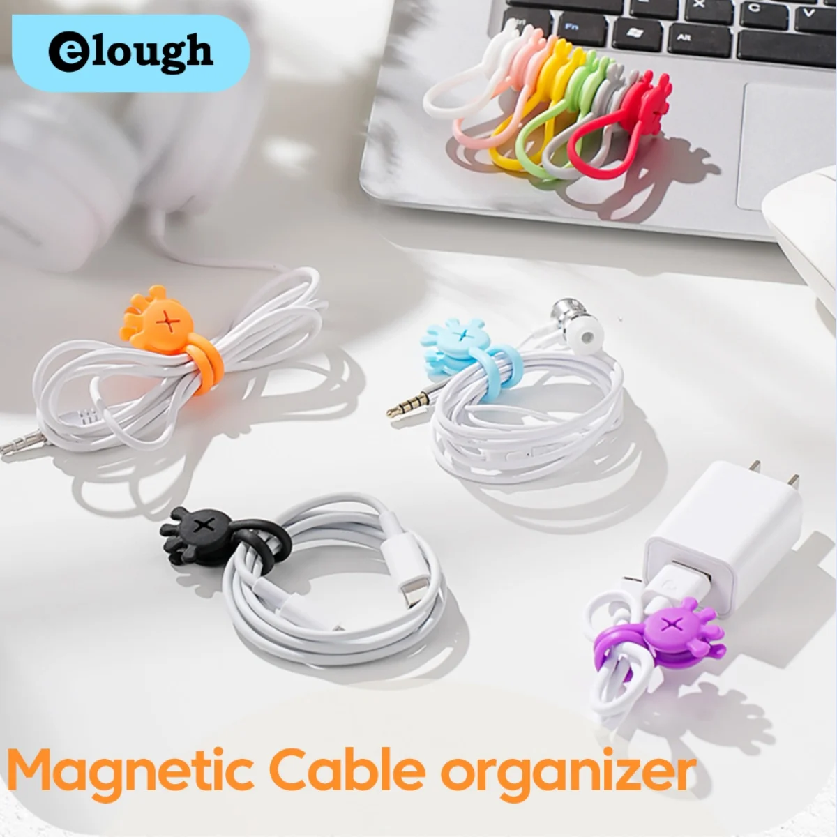 Palm Mini Cable Organizer Silicone USB Cable Management Clips Desktop Wire Manager Cord Holder For Earphone Mouse Bobbin Winder