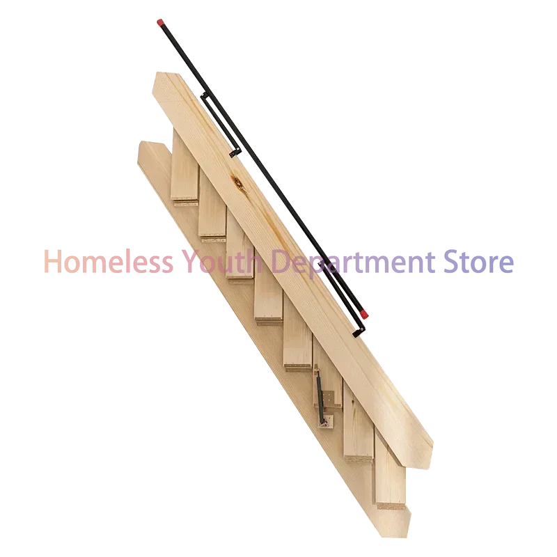 Side Wall Folding Stairs Home Wall Mounted Solid Wood Ladders Loft Apartment Retractable Invisible Ladders