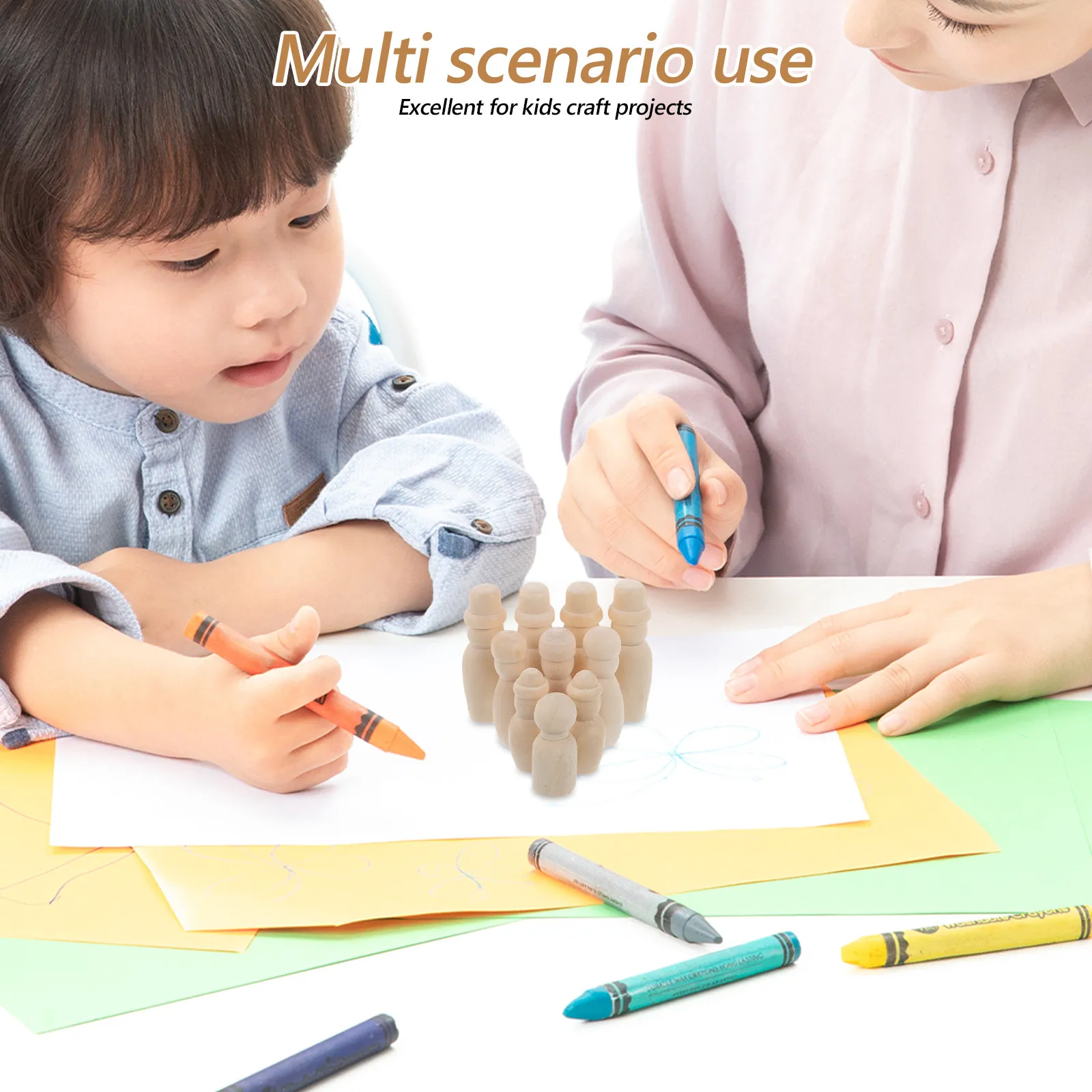 

60Pcs Original Wooden Puppets DIY Handmade Crafts Eco Friendly Safe for Kids Art Projects Smooth Sanded Easy Paint