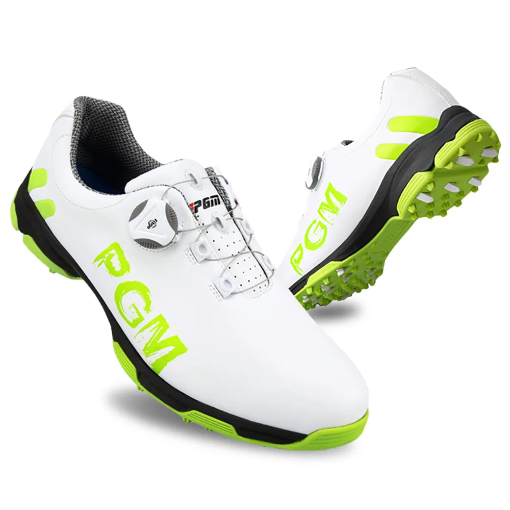 PGM Golf Shoes for Men Waterproof Breathable Golf Shoes Male Rotating Shoelaces Sports Sneakers Non-slip Trainers XZ103