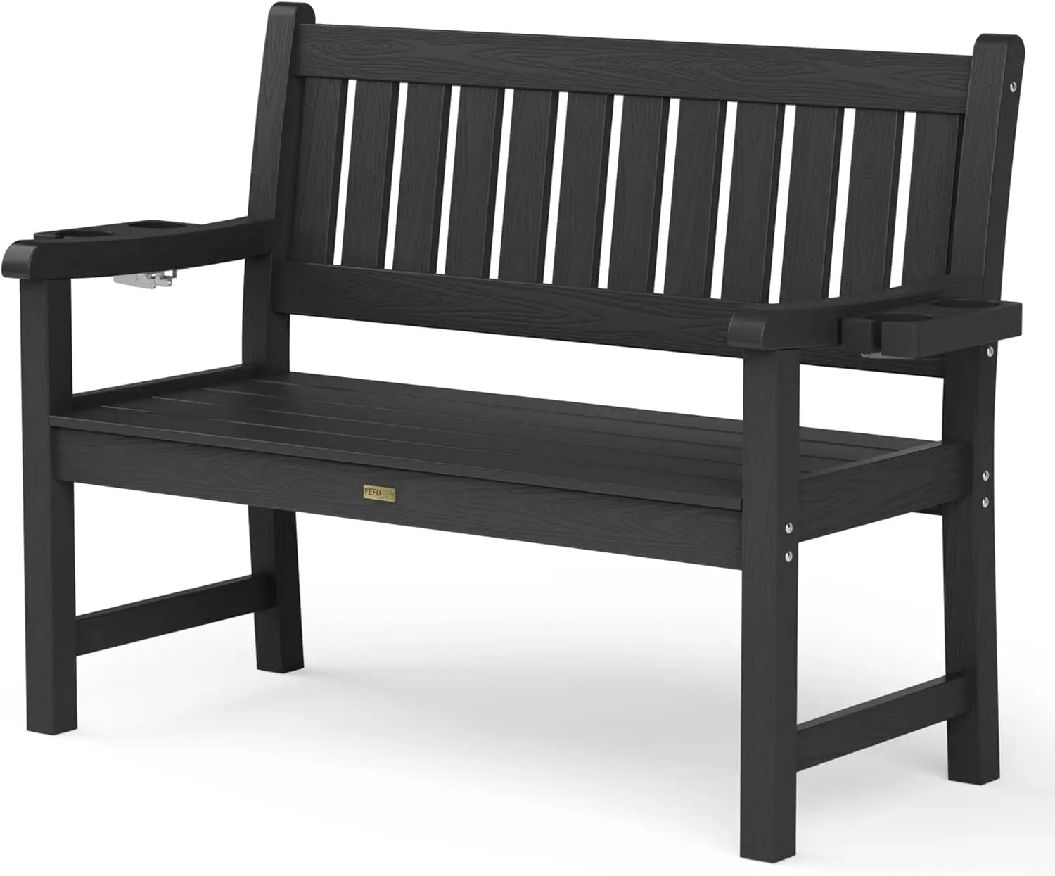 

Outdoor Bench, Garden Benches, All Weather Patio Seating Bench with Holders, Patio Park Bench for Patio