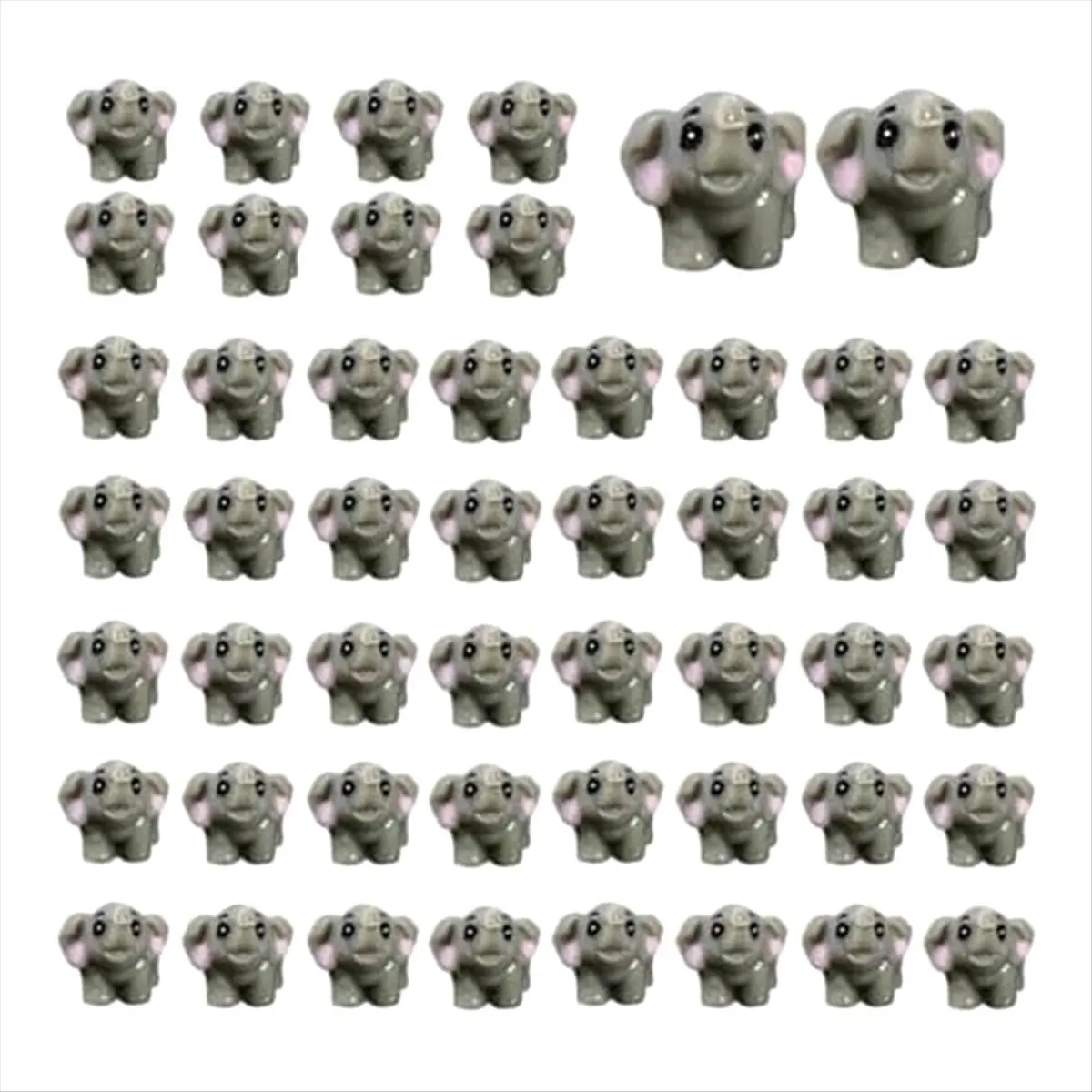 ABFW 50Pcs Mini Animals Figurines Resin Tiny Animal Miniatures Wild Animal Miniature(Elephant)