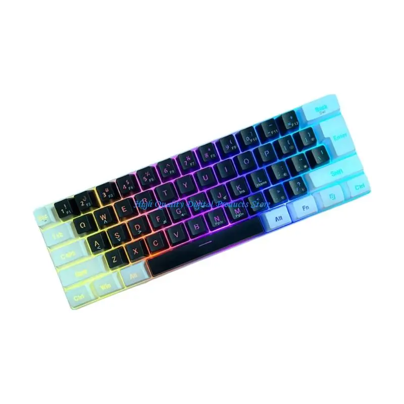 U2JE Gaming Mechanical Keyboard 61 Keys Corded Office LED Backlit Keycap Gaming