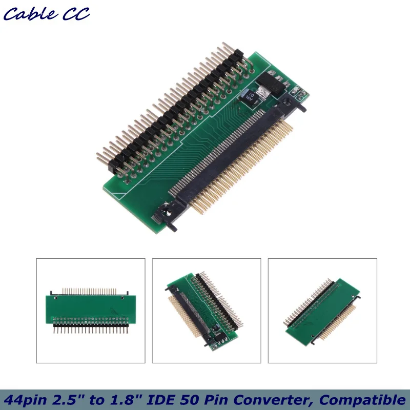 

IDE Adapter, Hard Drive Adapter, 44pin 2.5" to 1.8" IDE 50 Pin Converter, Laptop/Desktop/Monitor Compatible