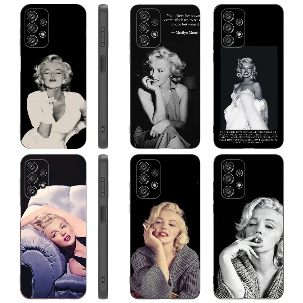 Sexy M-Marilyn M-Monroe  Phone Case For Samsung Galaxy A91,A80,A73,A72 ,A71,A53A52,A32 ,A31A22,A21s,A20,Black Cover