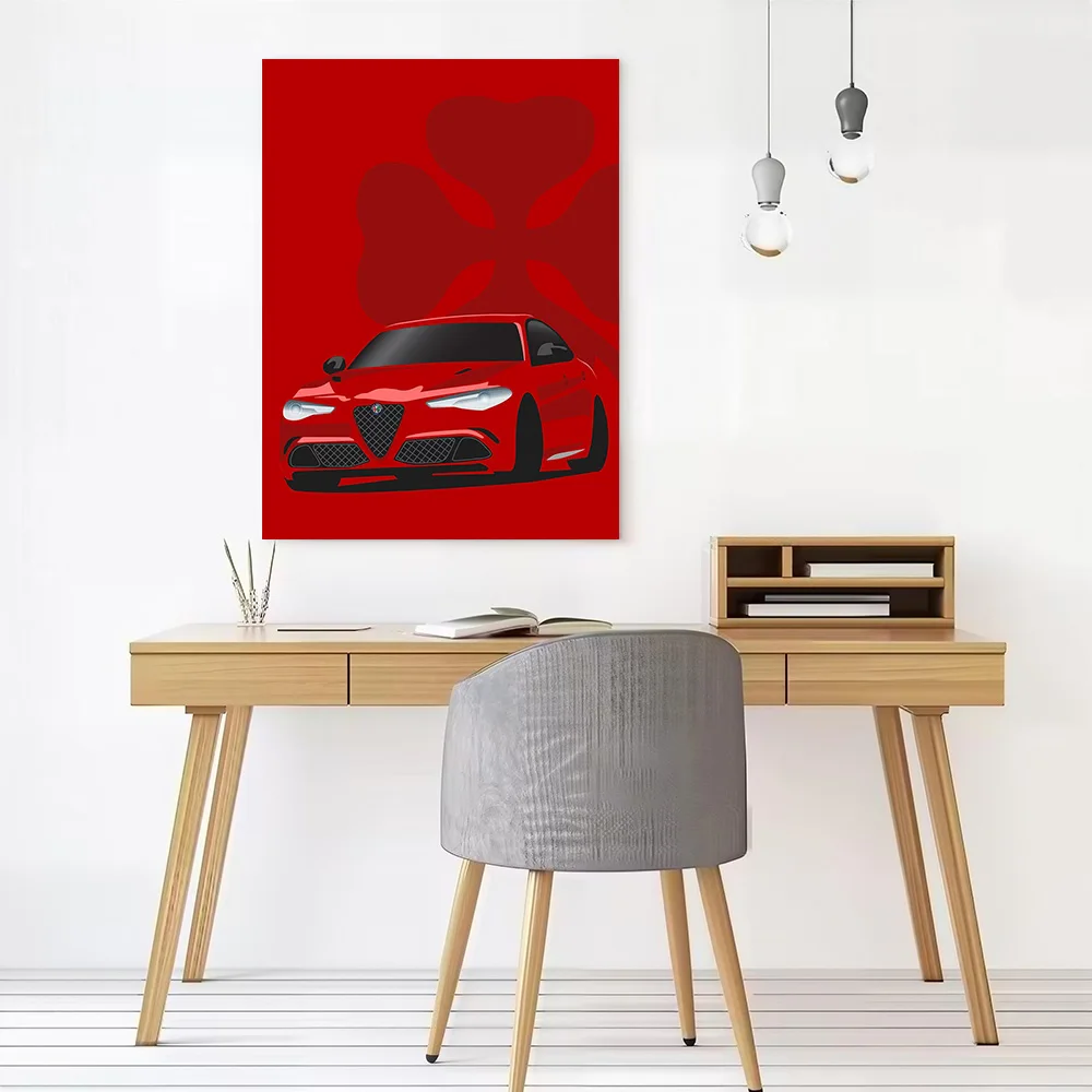 Romeo Car Printed Canvas Poster Custom Pictures Wall Art Canvas Painting for Specialty and Themed Home Decor Decoration Gaming