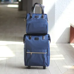 2025 new women's simple portable travel large capacity suitcase luggage bag with wheels trolley suitcase backpack boarding bag
