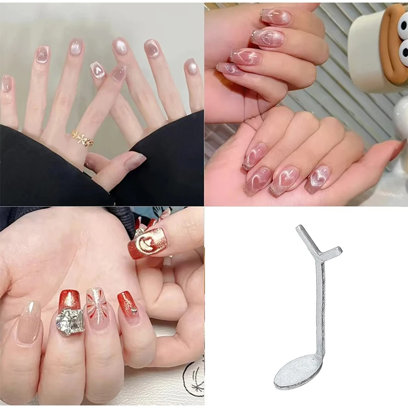 Aimant d'aspiration d'ongles en forme de Y, motif d'amour, combinaison d'aimant cylindrique pour bricolage, polissage de Gel, accessoires d'art magnétiques, outils