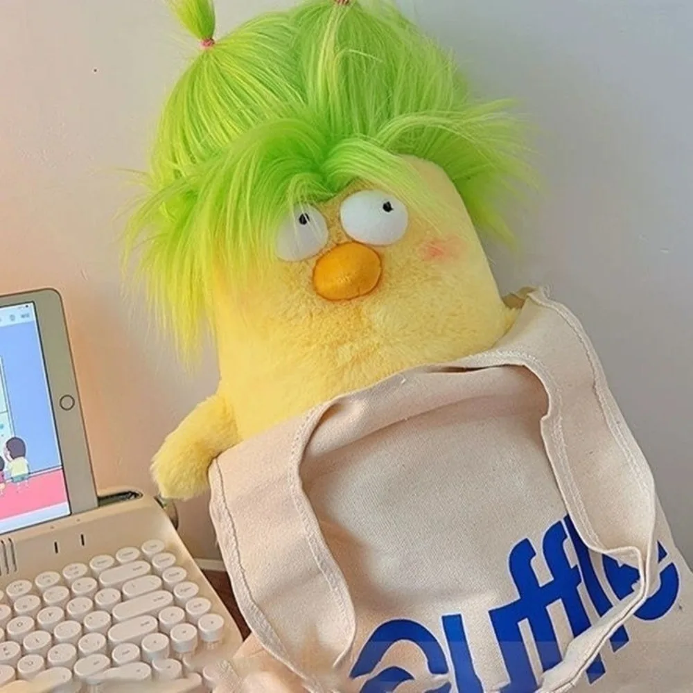 Novo desenho animado de frango brinquedos de pelúcia cabeça afro kawaii animal travesseiro decoração de casa bonecas de pelúcia presentes de aniversário