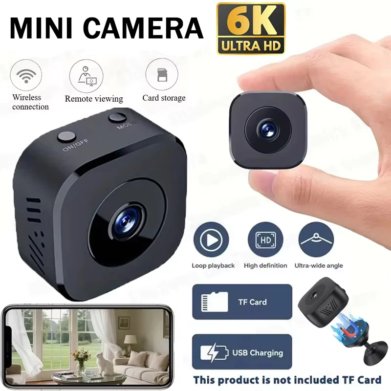 Мини-камера безопасности 6K Беспроводная 2,4G Wi-Fi Мониторинг Безопасность Защита Дистанционное наблюдение ночного видения Умный дом Новый