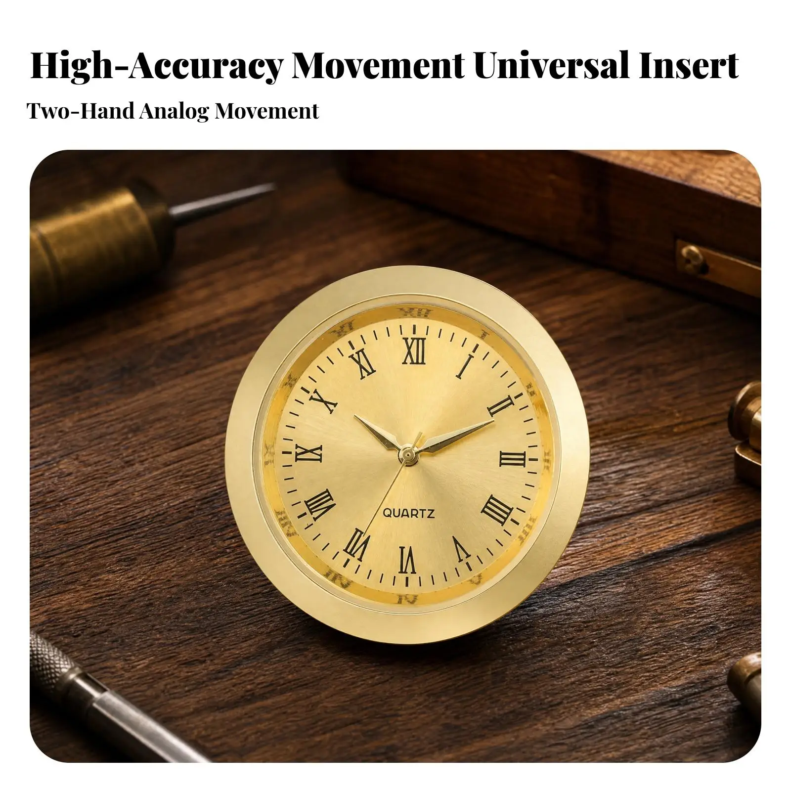 Ready to Use Quartz Clock Insert Metal Frame Analog Movement for Hobbyist Clock Making and Decor Projects