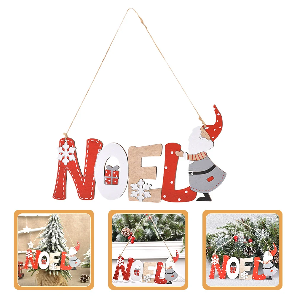 

Christmas Wooden Santa Hanging Ornament Creative Hollow Cutout Decorative Pendant for Tree Garden Home Porch Holiday Decoration