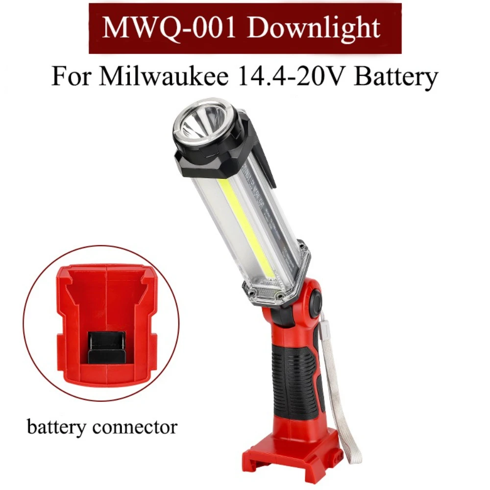 

Outdoor Flashlight Rechargeable LED Work Light Portable Camping Light for Milwaukee 18V Battery for Workplace Emergency Lighting