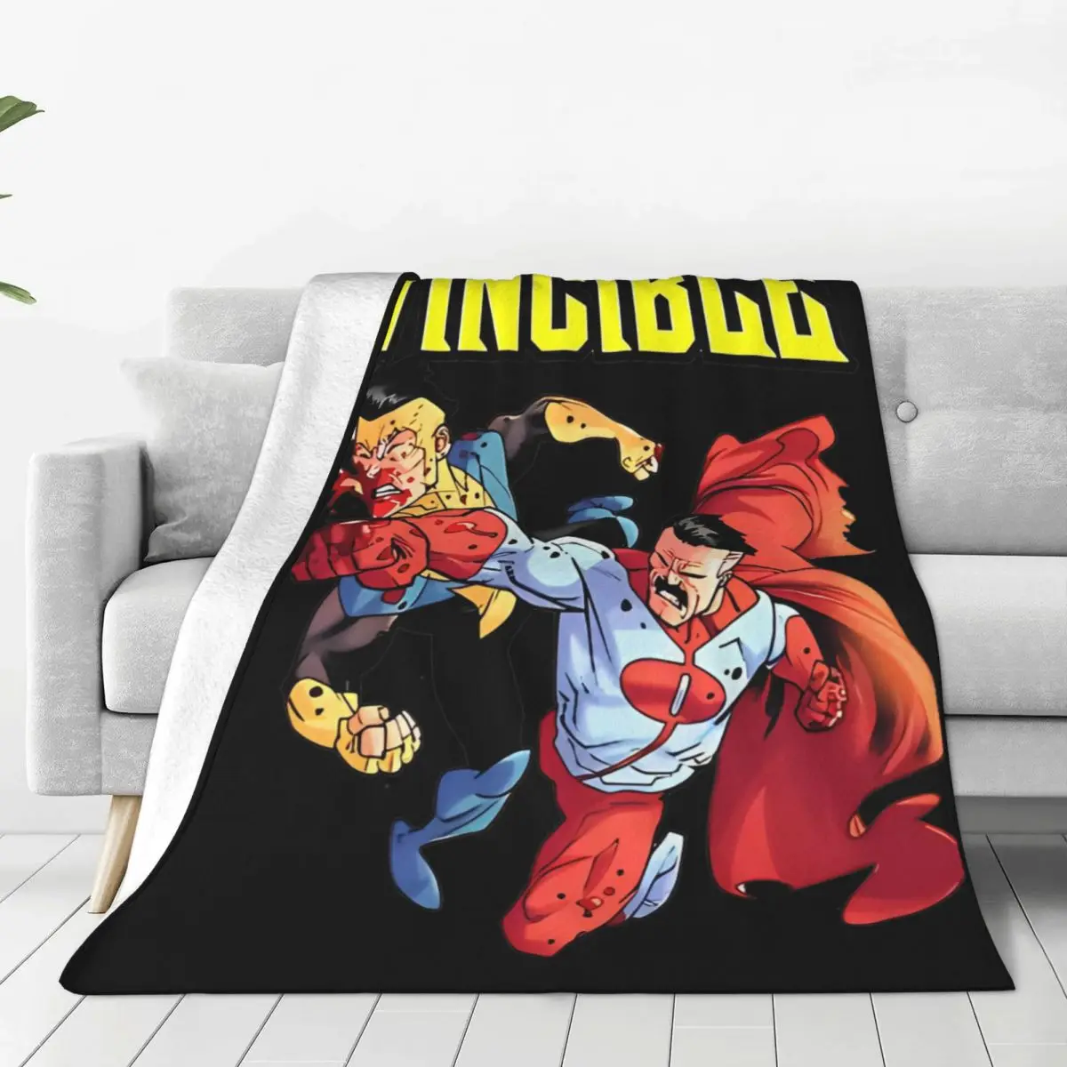 Invincible Vs Omni Man Superhero Merchandise Blanket Flannel Home Comics TV Series Throw Blanket Ultra-Soft for Travel Quilt