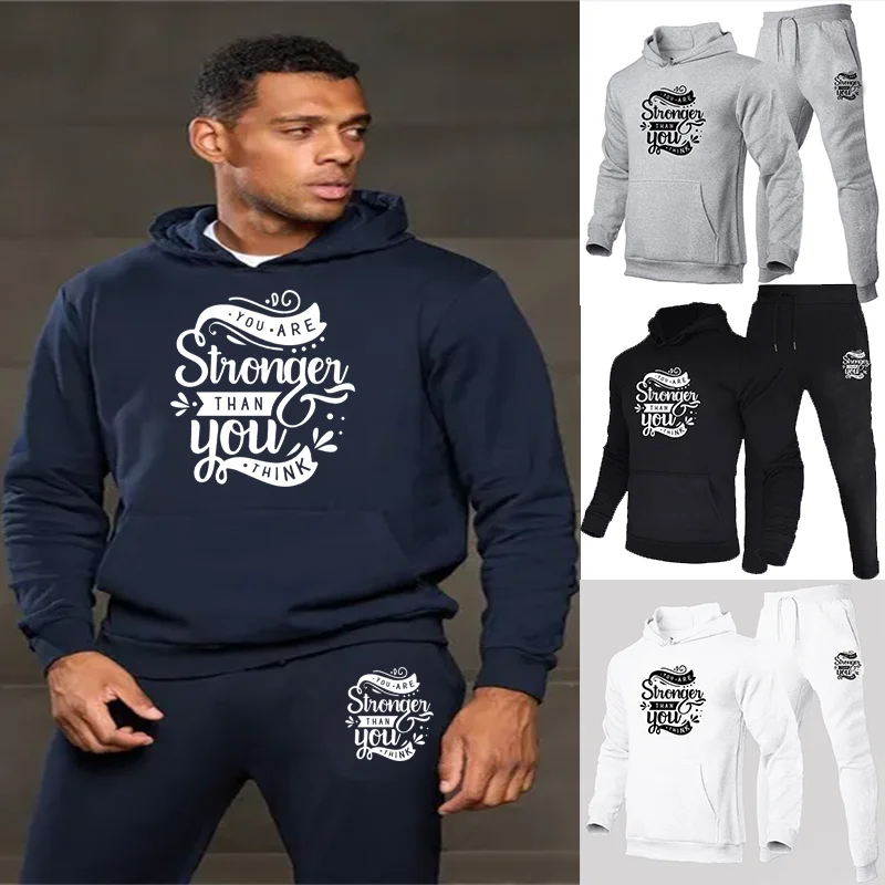 

Новая мода, которая сильнее, чем вы думаете! Спортивная одежда, мужская толстовка + брюки, комплект спортивной одежды из 2 предметов, костюм для отдыха и бега на открытом воздухе