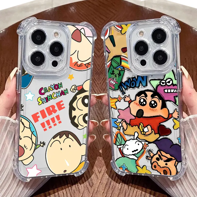 Coque de téléphone transparente souple avec dessin animé Crayons-Shin-chans, pour Xiaomi 17T Pro 5G 15T 12T 15 F7 Ultra POCO F7 M7 X4 X5 X7 X8 Pro Max