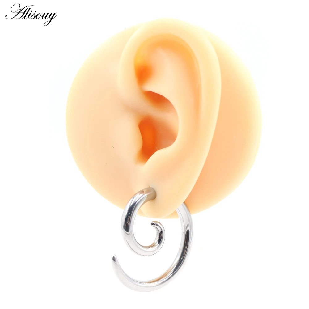 1 Stück Mode Edelstahl Spirale Schnecke Gefälschte Ohr Verjüngt Messgeräte Stretching Plugs Tunnel Expander Körper Piercing Schmuck