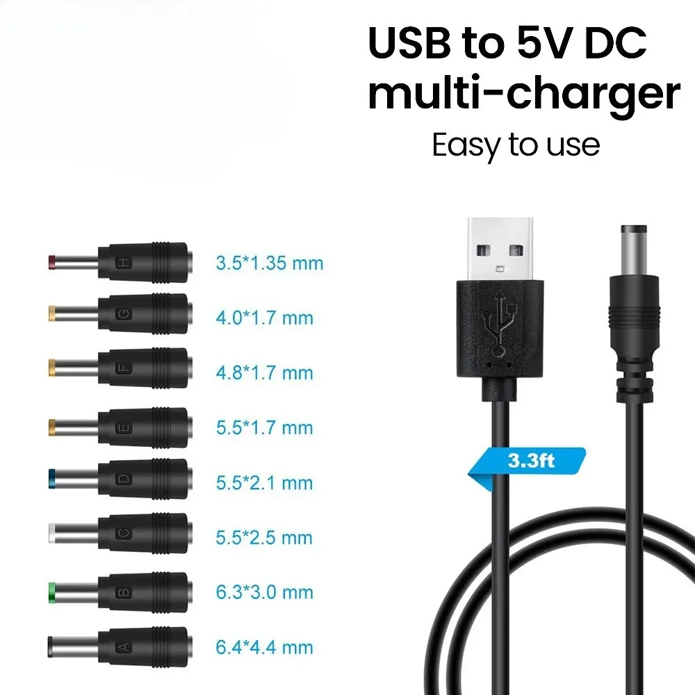 USB to DC 3.5mm Boost Cable USB A 3.5 Jack 5V Power Cord, Universal Converter Adapter for WiFi Router, Modem & Small Electronics