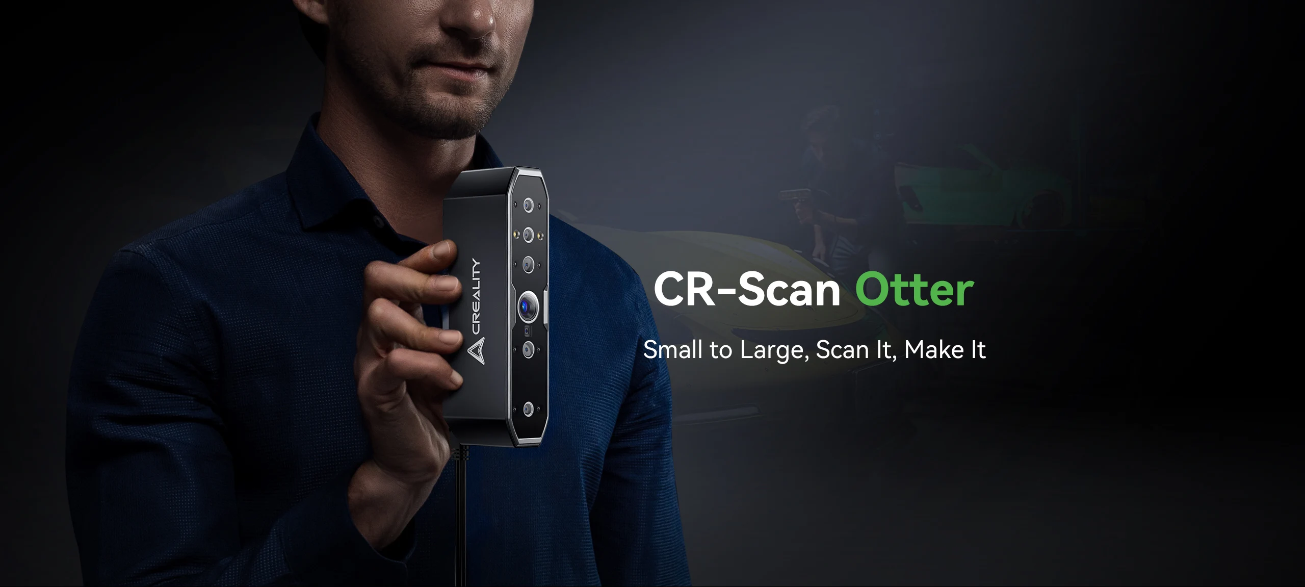 Creality CR Scan Otter 3D Handheld Scanner 0.02mm Accuracy Large Small 3D Scans Four-lens Stereo Vision 20fps Scanning 10-2000mm