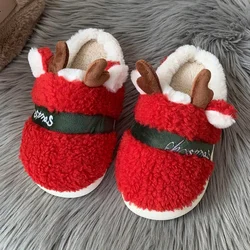 Christmas Cotton Slippers Elk Father Christmas Snowman Cotton Slippers  Winter Home Non-slip Slippers Men's and Women's Slippers