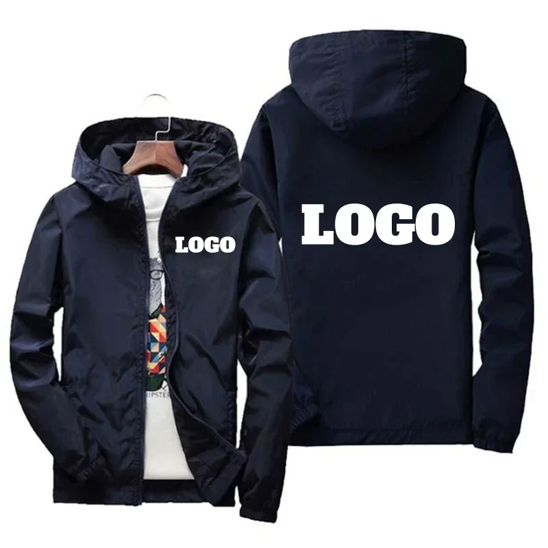 Customized Name: Autumn Jacket, Men's Waterproof Windbreaker, Casual Clothing, Plus Size 7Xl, Black Outdoor Sportswear