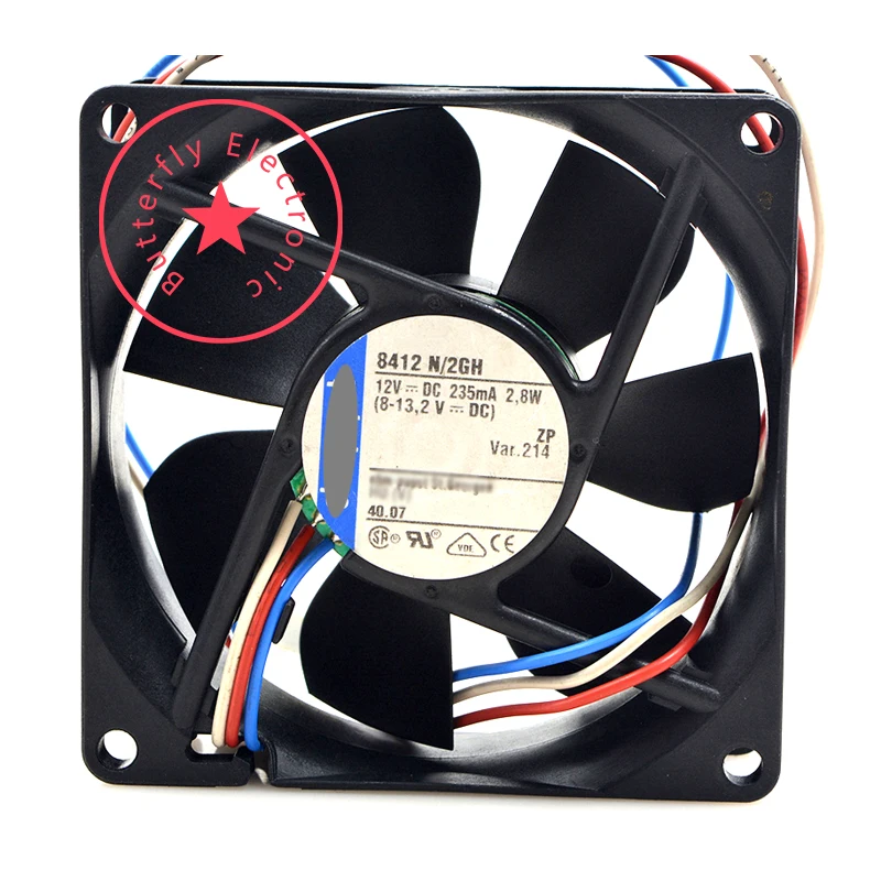 

BRAND NEW GERMANY 8412N/2GH 12VDC 235mA 2.8W COOLING FAN COOLER 8025 80*80*25MM