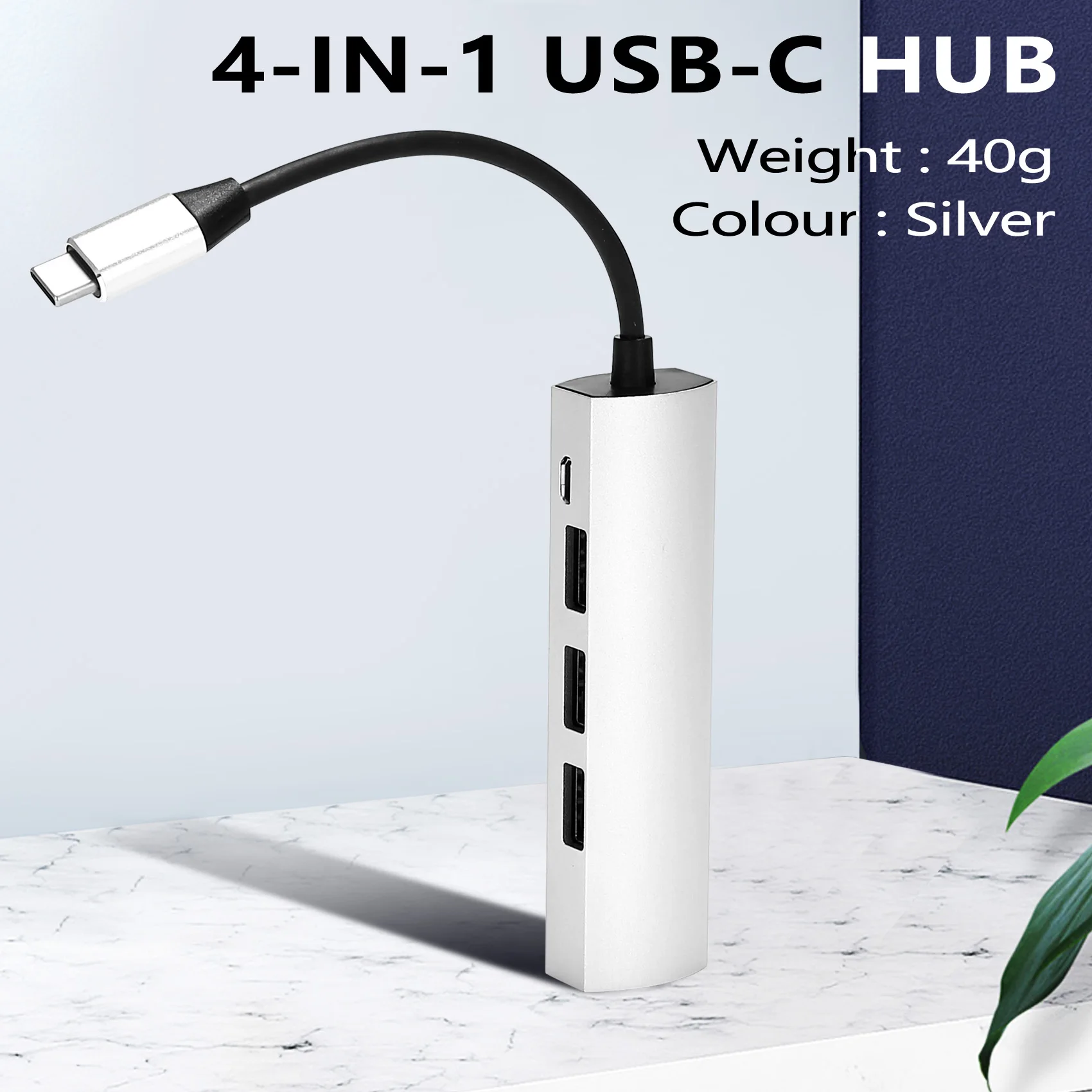 محور USB C، محور USB-C 4 في 1، محور 4 منافذ، متوافق مع الأجهزة اللوحية، وحدات التحكم بالألعاب، Ipad Pro، وأجهزة الكمبيوتر المحمولة