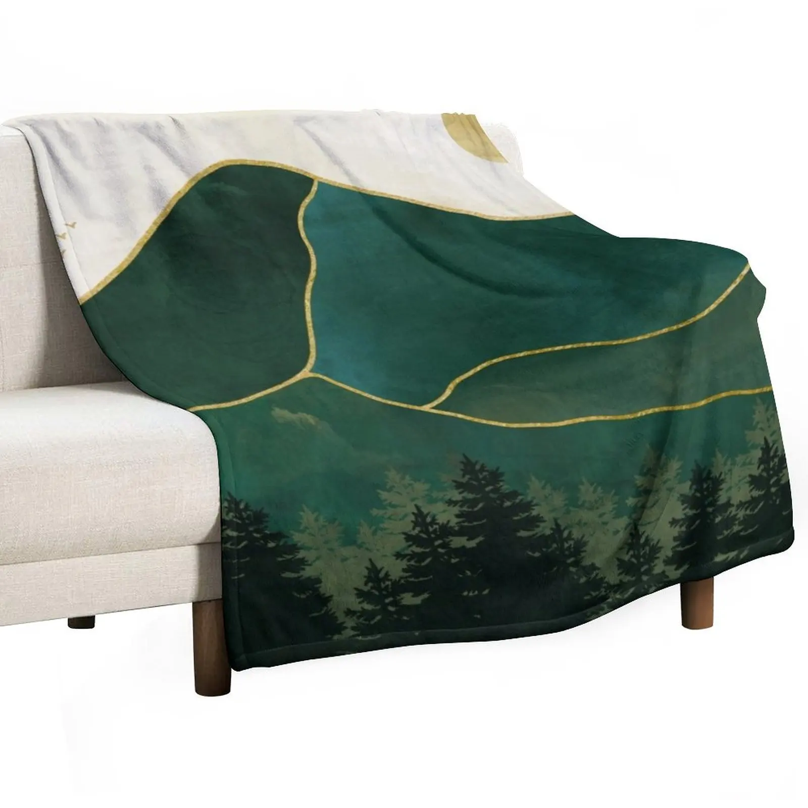 Mount Hood // Picture of a Emerald Abstract Dream and the Oregon Mountain Wilderness Throw Blanket Plush Custom Blankets