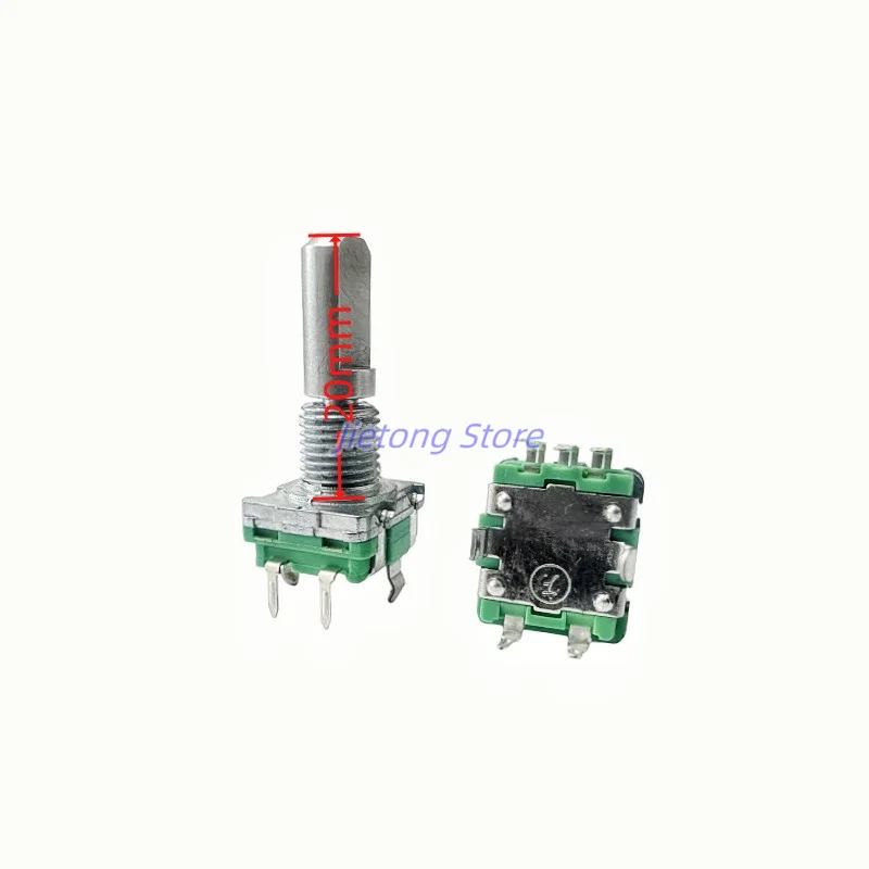 2pcs EC11 360 Degree Digital Code Rotary Encoder Potentiometer With Push Button Switch 5Pins 20 Position Handle 20MM Half Shaft