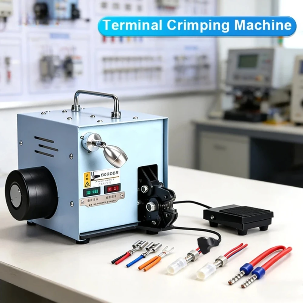 Electric Terminal Crimping Machine 60W Bare/Insulating/Tubular Terminal Crimper Tools Replaceable Die Jaws Wire Crimping Machine