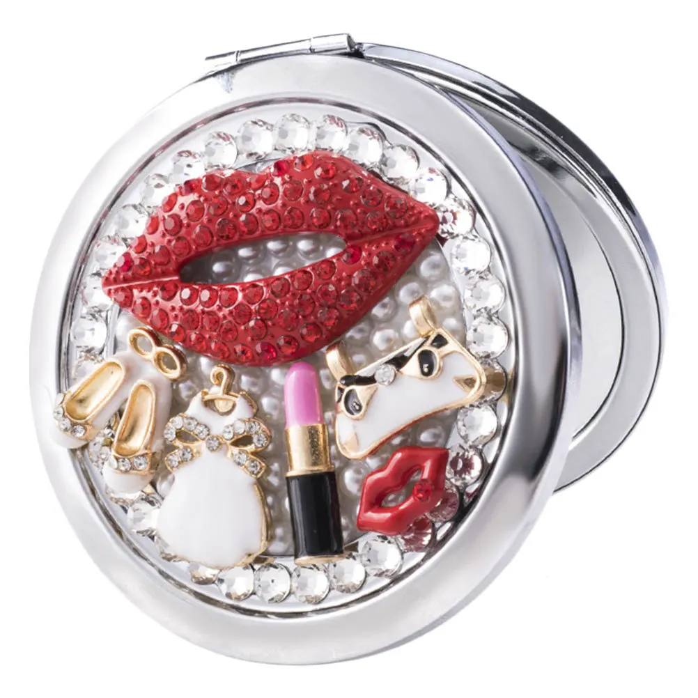 1pc Draagbare Dual-Side Cosmetica Voor Handheld Cosmetica Make-upspiegel Vrouwen Reizen Schoonheid Kleine Make-upspiegel Tool