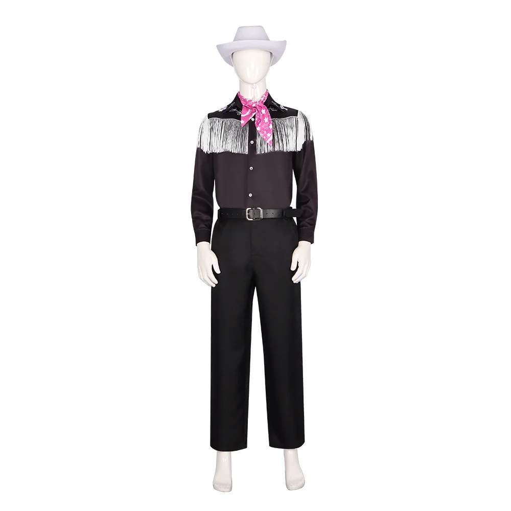 Movie Ken Cosplay Costume Men Ken Ryan Gosling Cowboy Shirt Hat Clothes Suit Hat Cosplay Party Carnival Uniform Full Costume