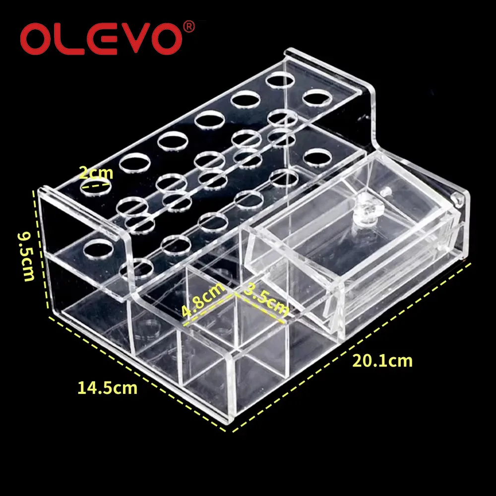 Dental Composite Organizer Acrylic Dispenser for Resin Adhesive Syringes Micro Applicator Brush Dentistry Tools Placement Box