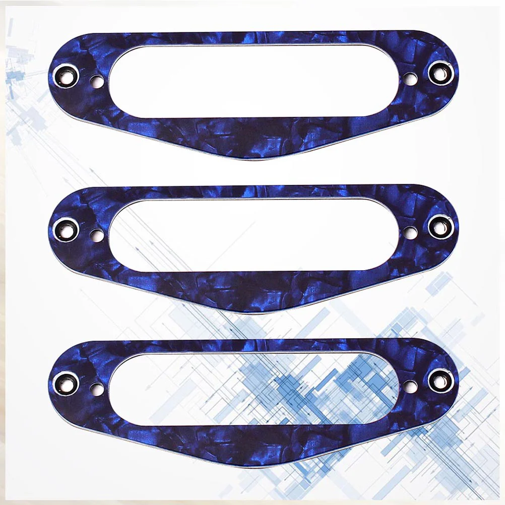 

3 Pcs Blue Guitar Pickup Frame Mounting Ring Replace Guitarist Tool Single Coil Modification Part