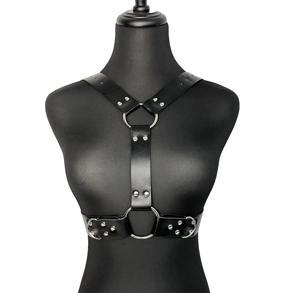 Body Harness Woman Chest Leather Lingerie Gothic Belt Bondage BDSM Choker Top Fetish Clothing Mature Suspenders for Women