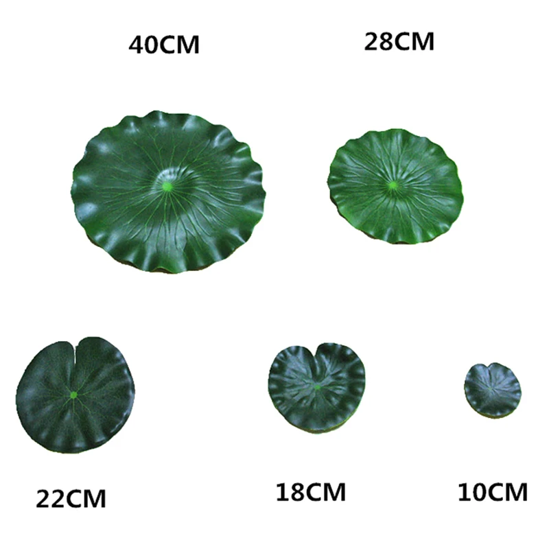 Artificial Floating Lotus Leaves Fake Foliage Plant 10/15/18/28/40cm EVA Green Round Lotus Leaf Garden Pond Pool Decor