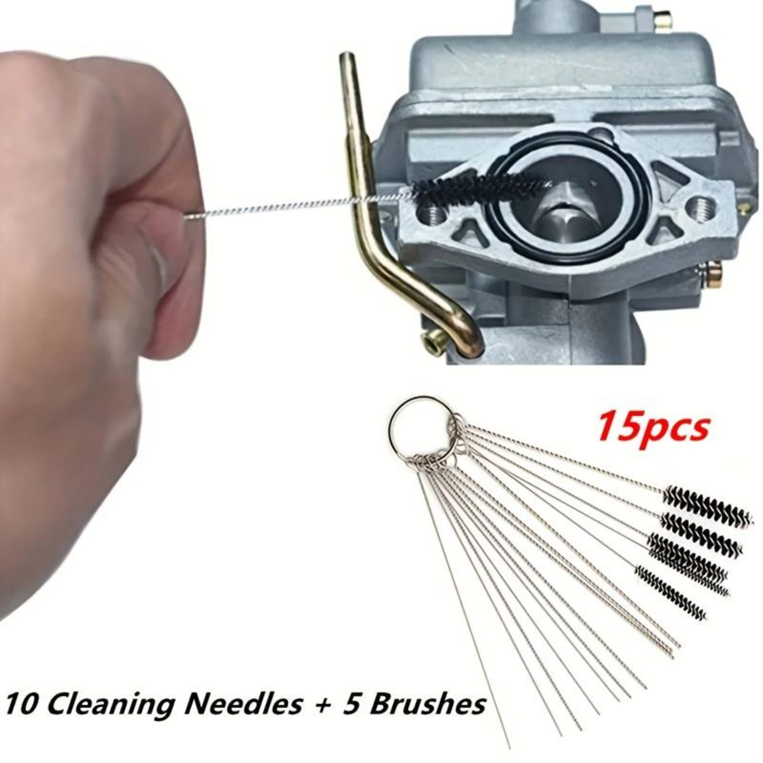 

Effortlessly Remove Stubborn Carburetor Carbon with Complete 15 Piece Professional Carburetor Cleaning Brush Set - Includes 10 P