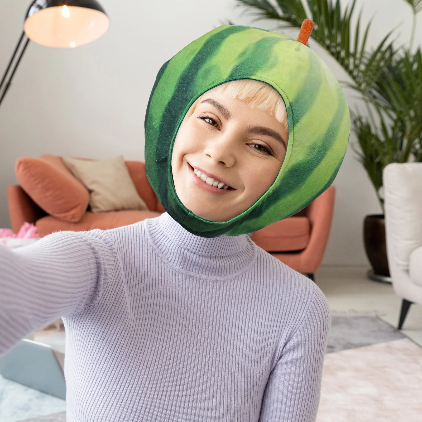 

1 pc Watermelon Head Hat Party Costume Carnival Headdress Soft Comfortable Wearable Unique Masquerade Festival Role Play Dance