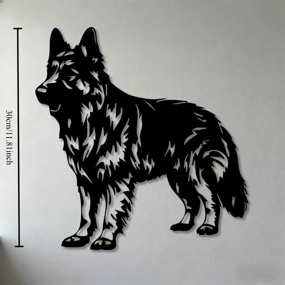 CIFBUY Metal Wall Art German Shepherd Sculpture 2D Flat Iron Hanging Decor Modern Minimalist Dog Statue for Living Room Bedroom