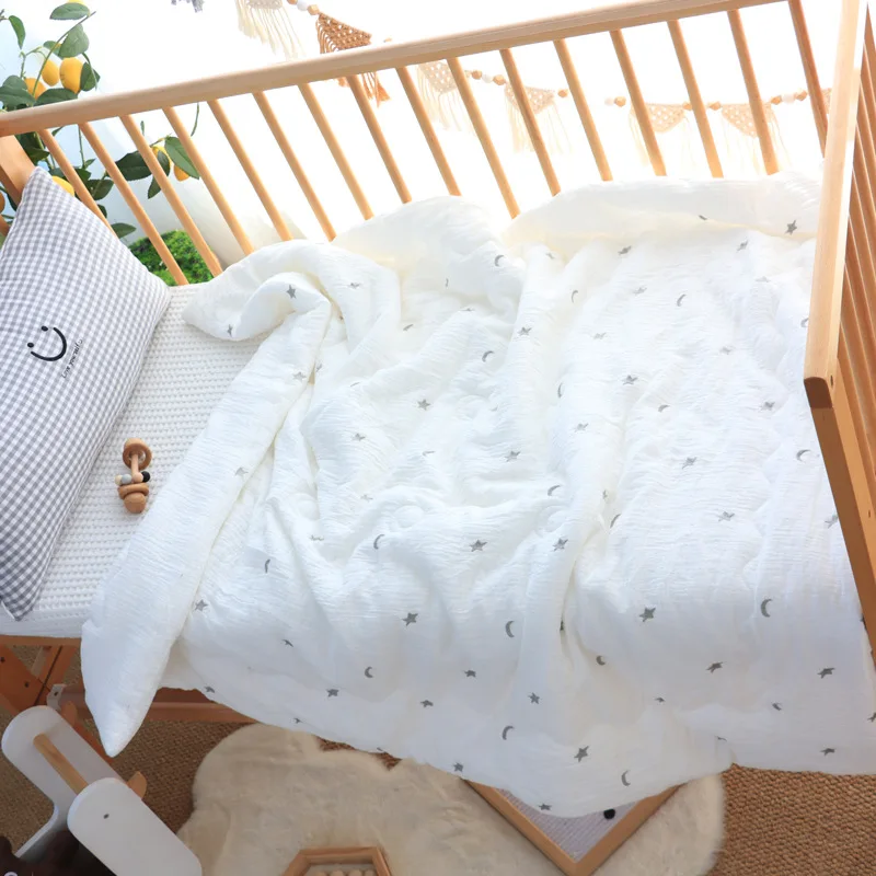 

Children Cotton Baby Quilt Natural Cotton Muslin Soft Baby Crib Quilt Kindergarten Toddler Blanket Bedding Swaddle Wrap