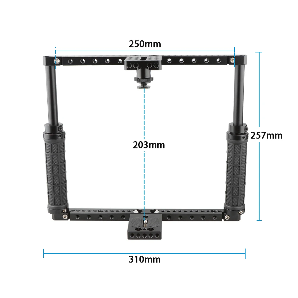 Kayulin Adjustable Dslr Camera Cage with Handle Grip QR Hot Shoe Adapter (Battery Grip) for Universal Dslr Camera