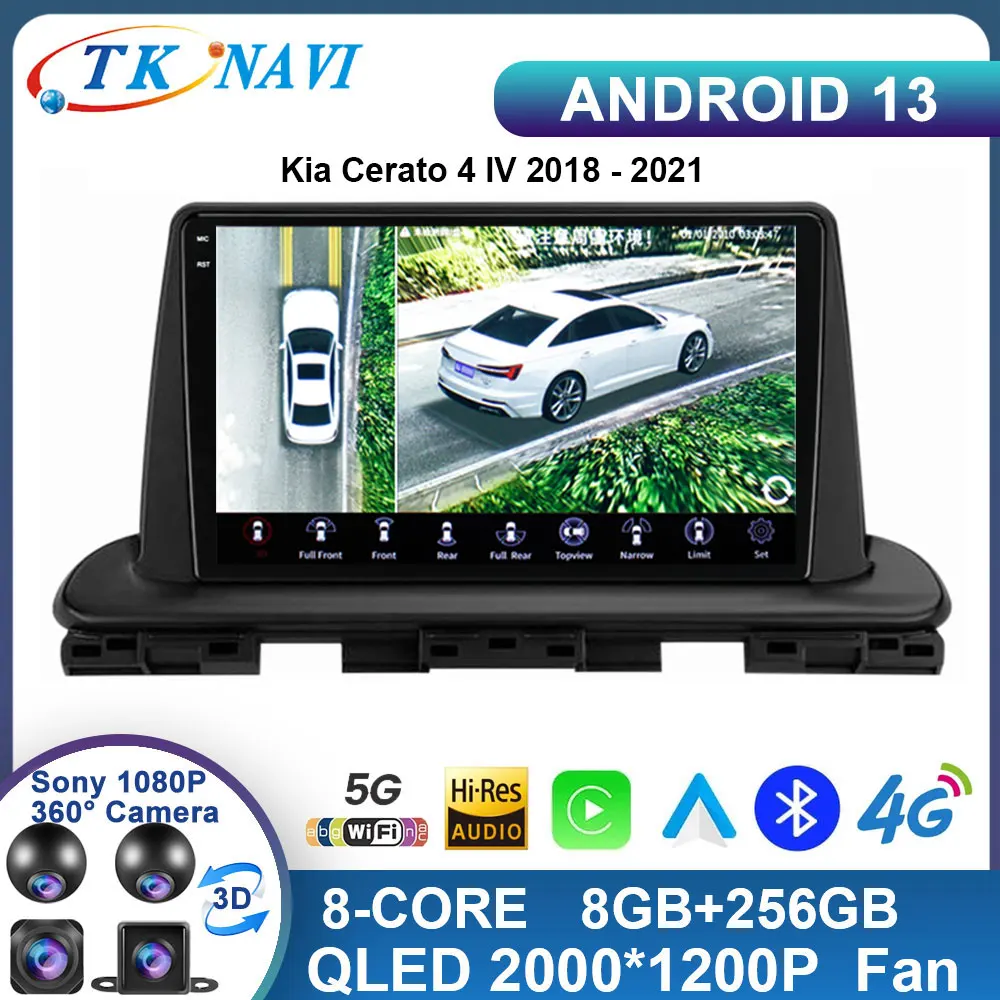 

Android 13 For Kia Cerato 4 IV 2018 - 2021 All In One Car Multimedia Player Intelligent GPS System Carplay WIFI 4G QLED DSP BT