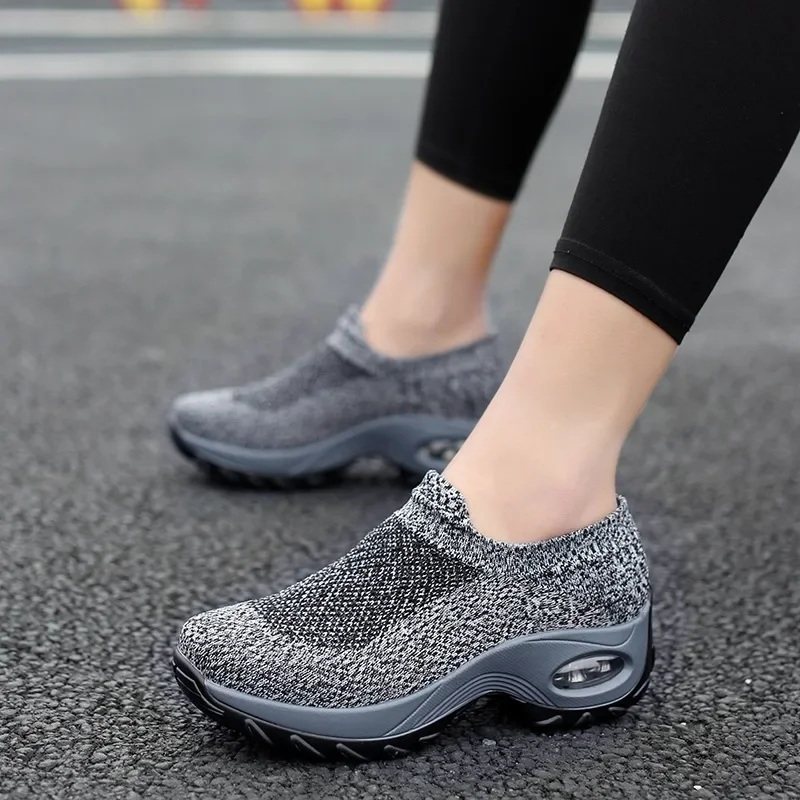 Elderly Mother Shoe Cushion Large Size Sponge Cake Hiking Shoes Summer New Large Size Socks  Wedges Shoes designer shoes women